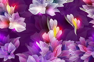 Abstract Neon Purple Flower, a Pattern Graphic by AAN Seamless Shop
