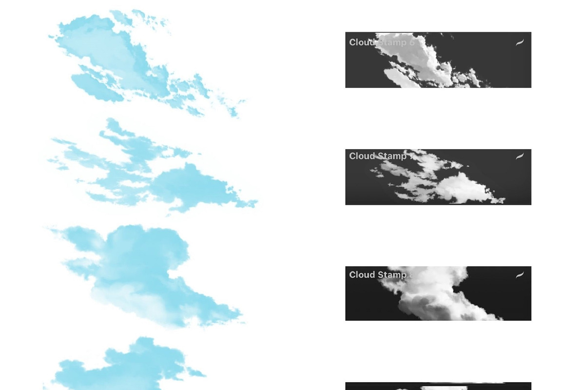 Clouds Procreate Brushes, a Brush Add-On by ArtbyHien (Photo 5 of 8)