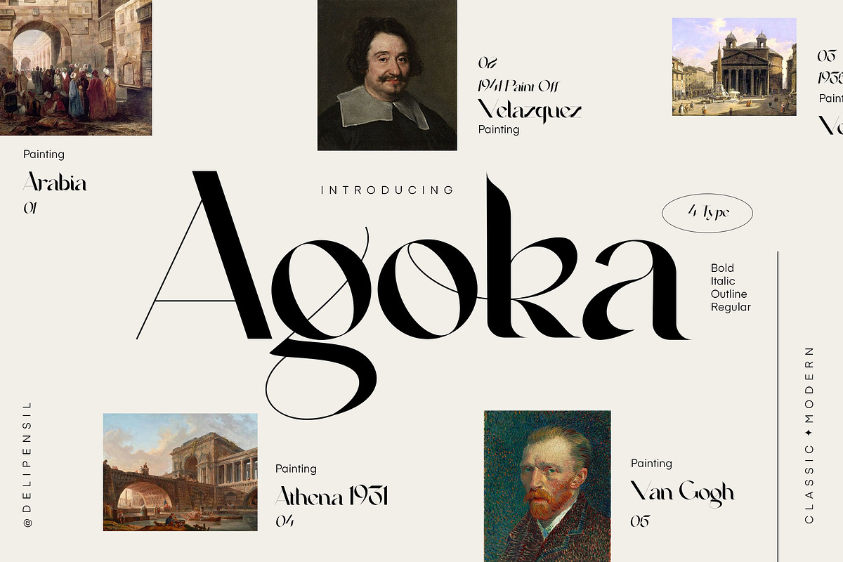 Agoka Modern Classic Typeface, a Serif Font by delipensil (Photo 11 of 11)