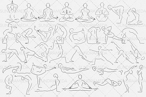 Yoga Body Poses Stamps For Procreate