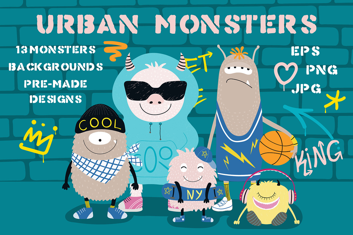 Monster Bundle Kids Illustrations, an Animal Illustration by sceptical cactus (Photo 11 of 39)