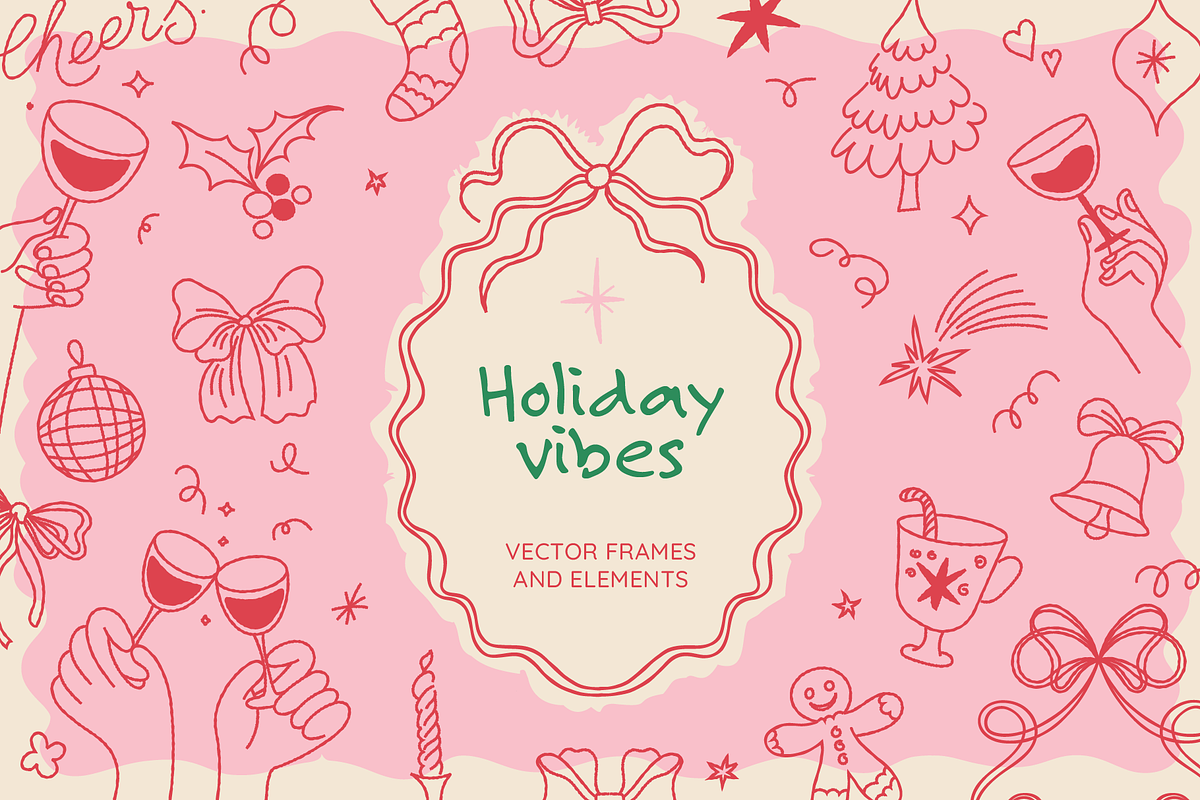 Holiday vibes, hand drawn clip art, a Graphic by venimo (Photo 1 of 10)