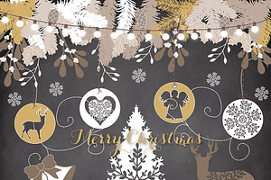 Vector Vintage Christmas cliparts