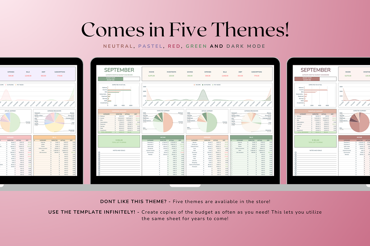 Ultimate Monthly Budget - Red, a Templates & Theme by The Creative Plans co (Photo 2 of 10)