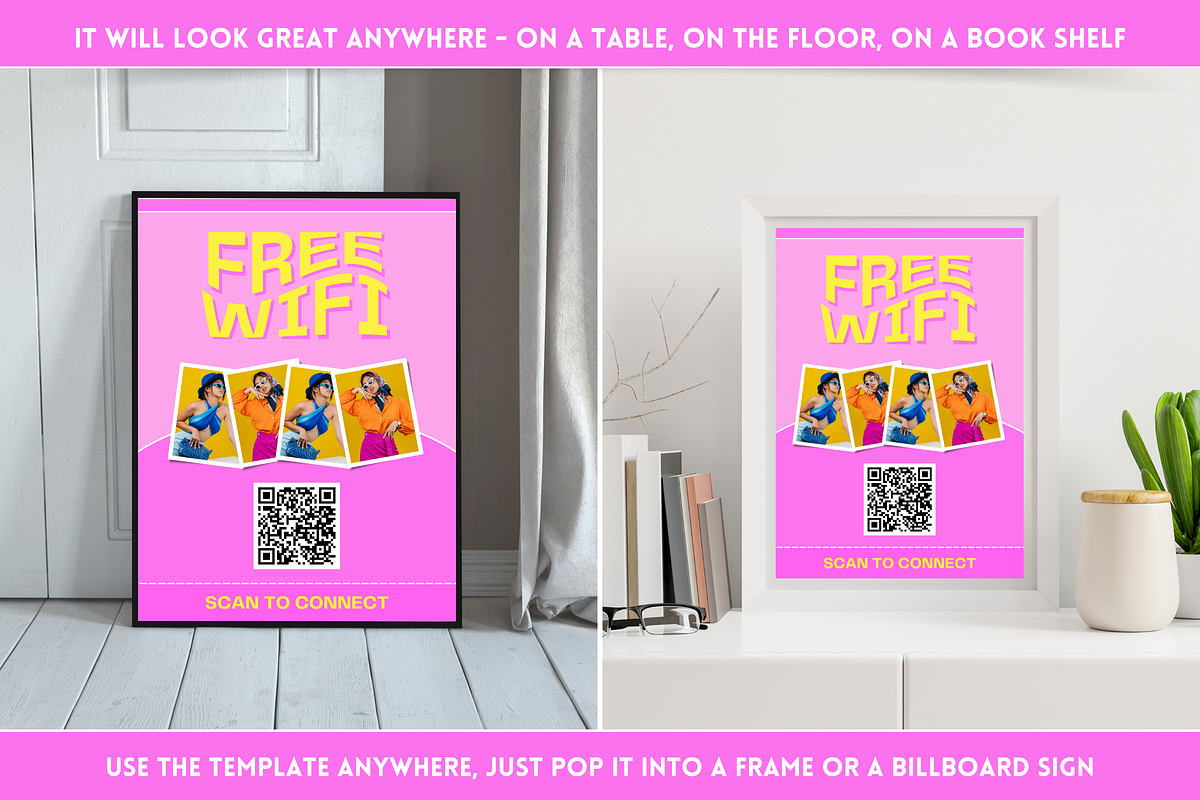 Purple WiFi QR Code Sign, a Flyer Template by SunshineStudioBoutique (Photo 7 of 11)