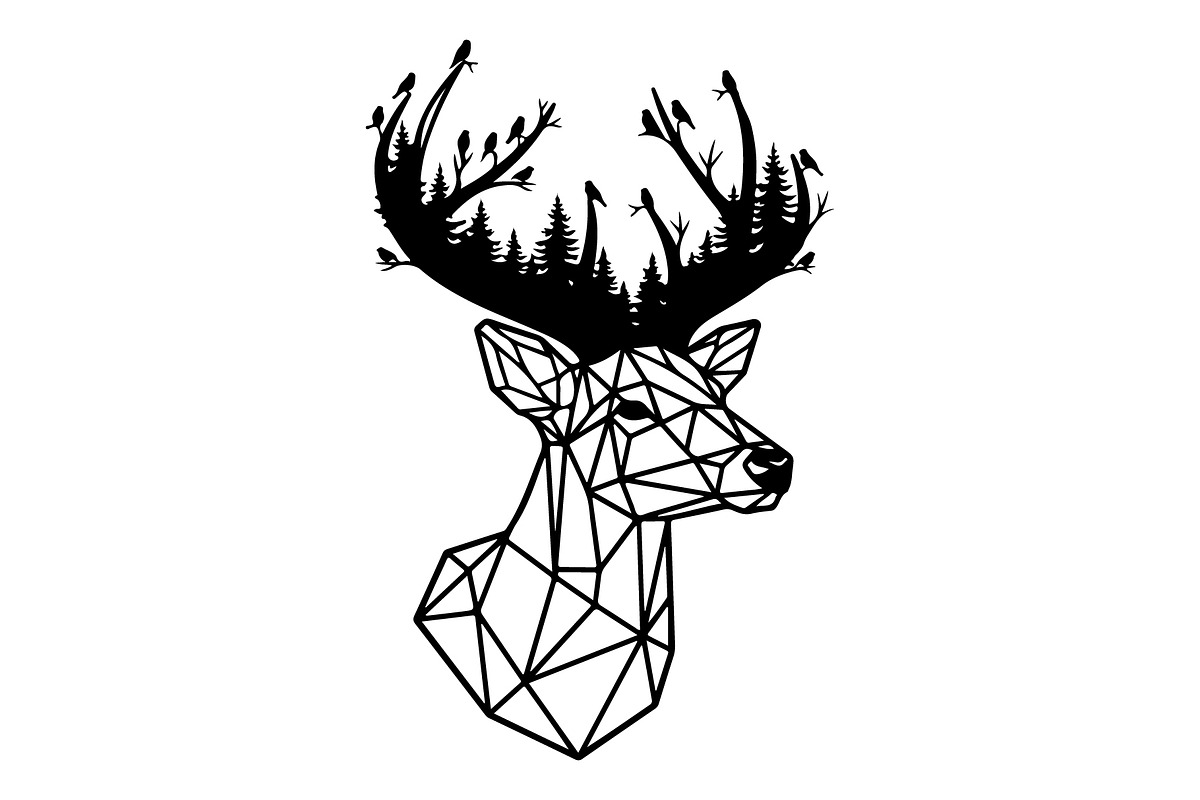 Deer Antler Silhouette Bundle, an Object Illustration by yasushie (Photo 9 of 31)
