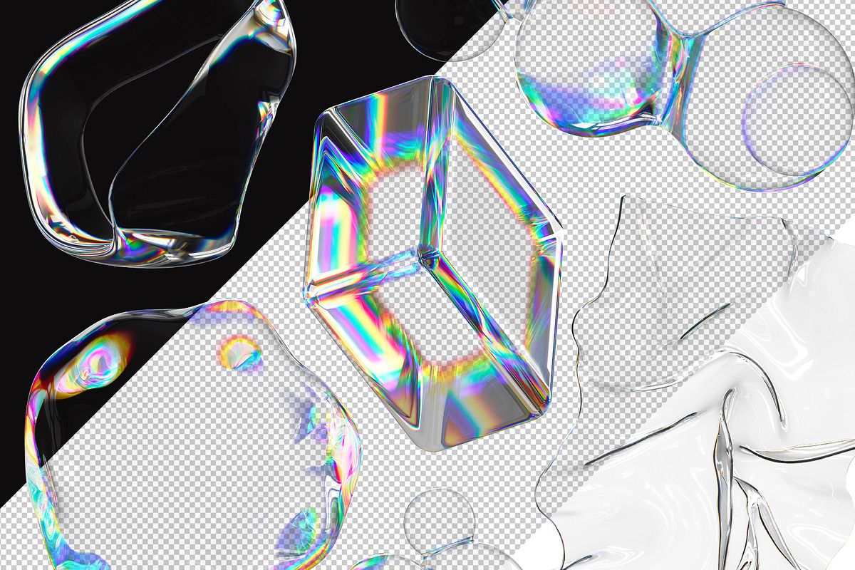 3D Dispersion Glass Shapes Vol2, a Graphic by LarysaZabrotskaya (Photo 12 of 16)