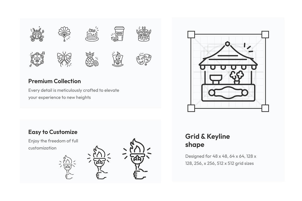 Mardi Gras Linear Icons Set, an Outline Icon by Prosymbols (Photo 3 of 5)