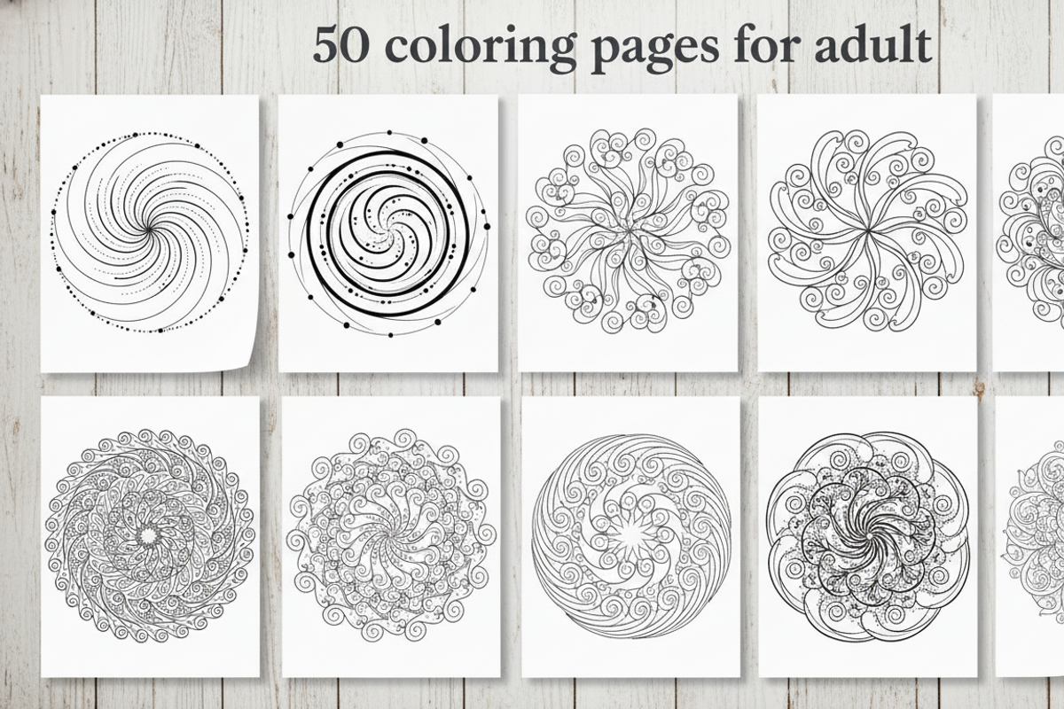 50 Art Meditation Coloring Pages PDF, an Illustration by Amazin_art (Photo 3 of 3)