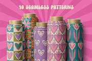 Groovy Love Seamless Patterns, a Pattern Graphic by AnnArt (Thumbnail 2 of 8)