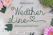 Weather Line - Line Style, a Script Font by Akfa Studio (Thumbnail 1 of 7)