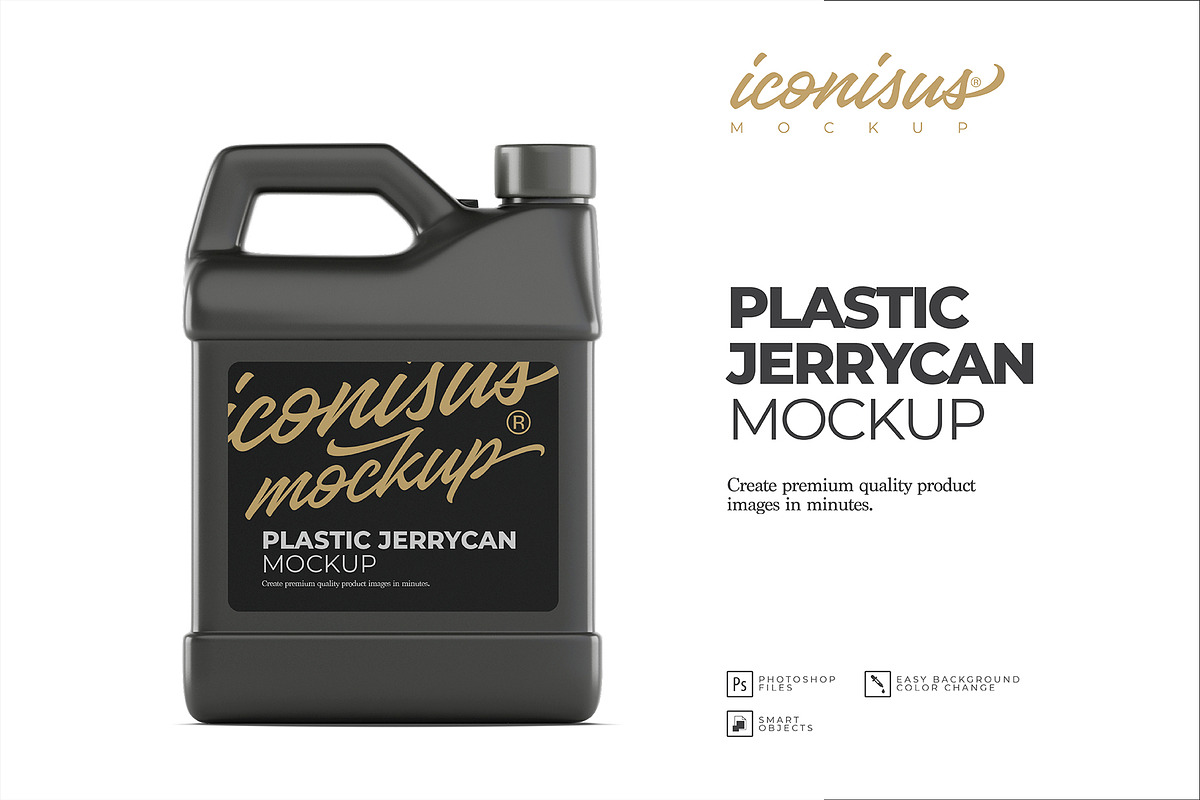 Plastic Jerry Can Mock up Template, a Cups & Container Mockup by iconisusmockup (Photo 1 of 3)