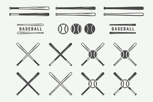 Retro Baseball Emblems And Elements.