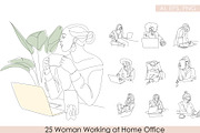 Woman Working at Home Office, a Branding & Logo Template by velychko.ua (Thumbnail 10 of 12)