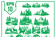 Mountain Landscape Vector Set, a Texture Illustration by CarWrap design (Thumbnail 2 of 3)