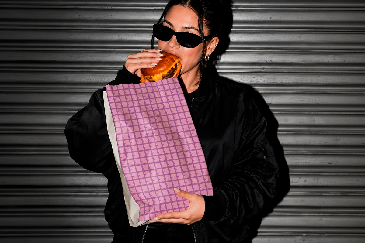 Woman with Delivery Bag Mockup, a Packaging Mockup by The Rose Project (Photo 3 of 3)