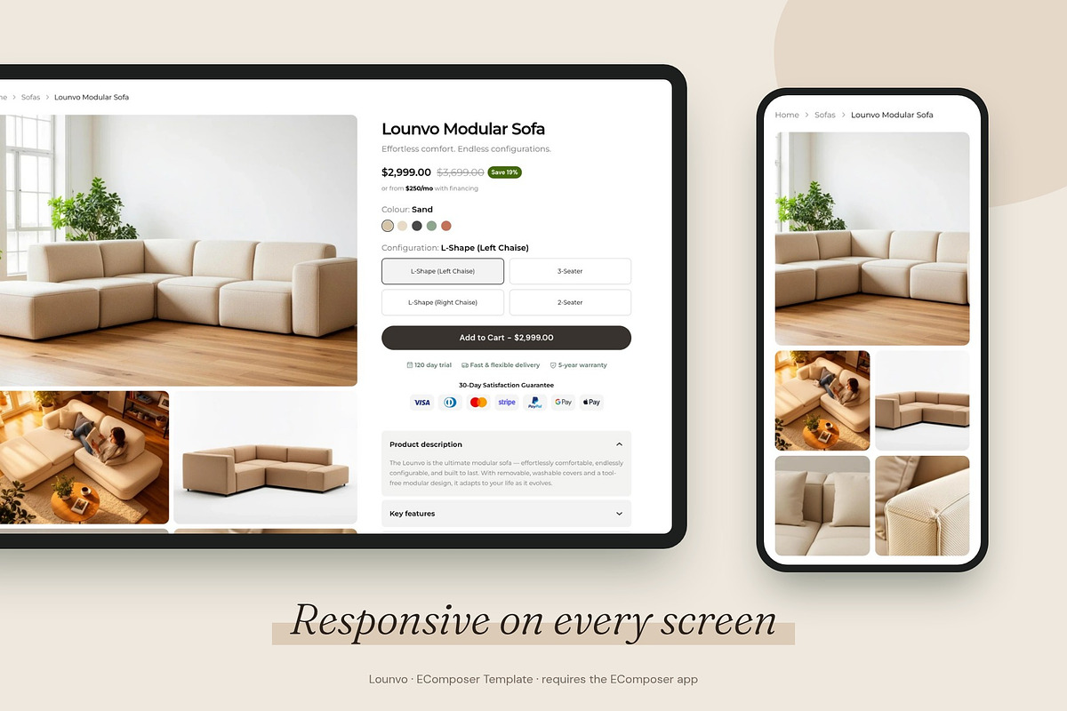 Lounvo - Shopify EComposer Template, a Shopify Template by Boost Convert (Photo 8 of 11)