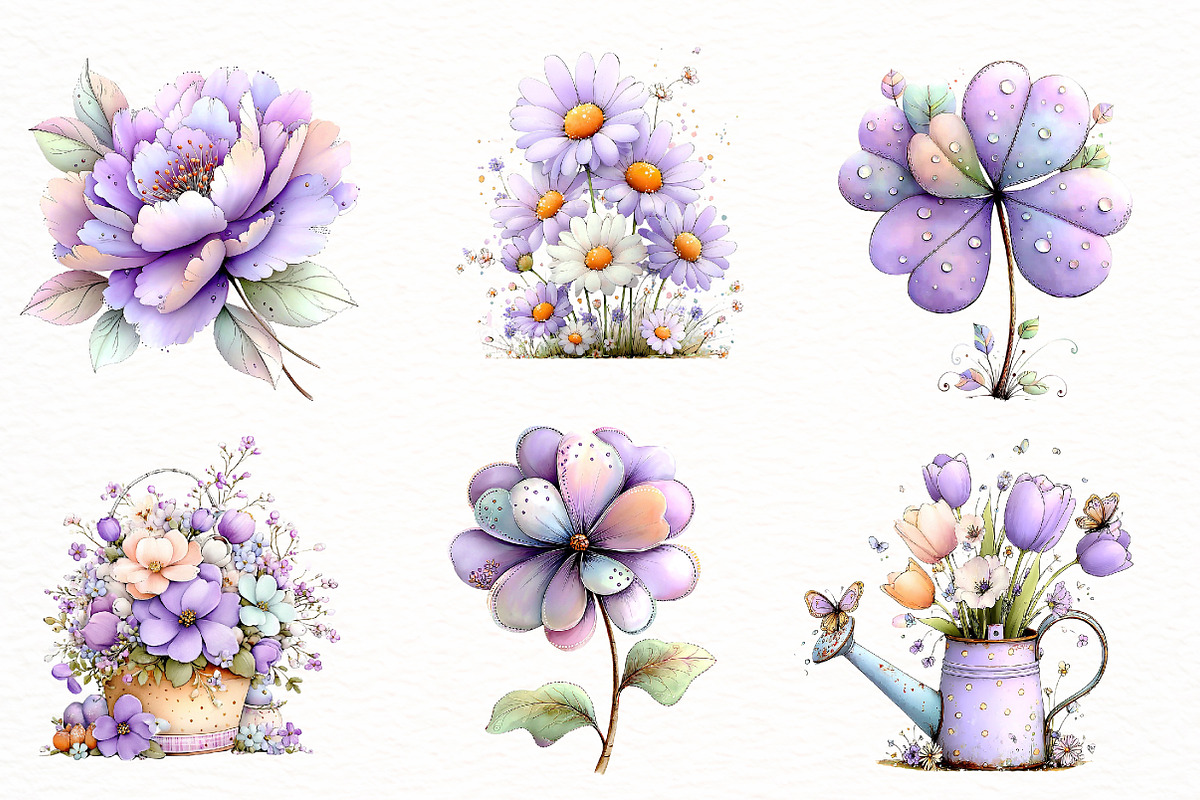 Watercolor Spring clipart, an Illustration by Designworld (Photo 3 of 6)