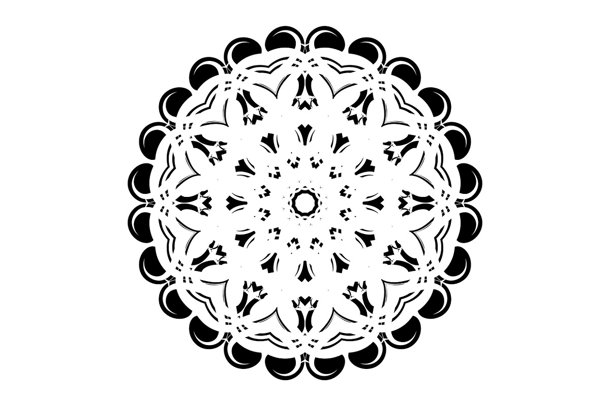 Black and White Mandala Patterns Set, a Decorative Illustration by NJ Himel (Photo 98 of 101)