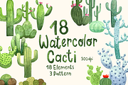 Watercolor Cacti, an Illustration by skrich (Thumbnail 1 of 3)