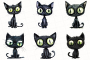 Zombie Black Cat Clipart, an Illustration by OK Design (Thumbnail 3 of 5)