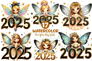 New Year Fairy Girls Clipart, an Illustration by CreationArt