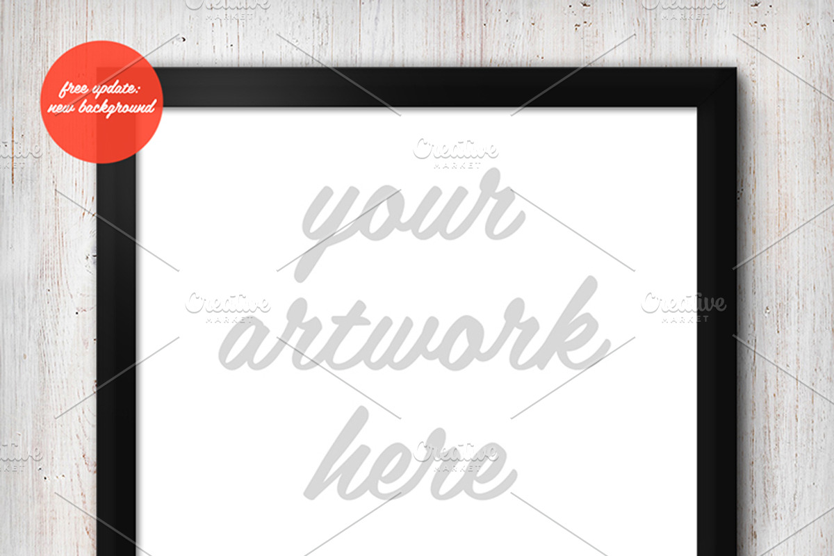 Picture in black frame mockup (.psd), a Print Template by Frisk Shop (Photo 2 of 5)