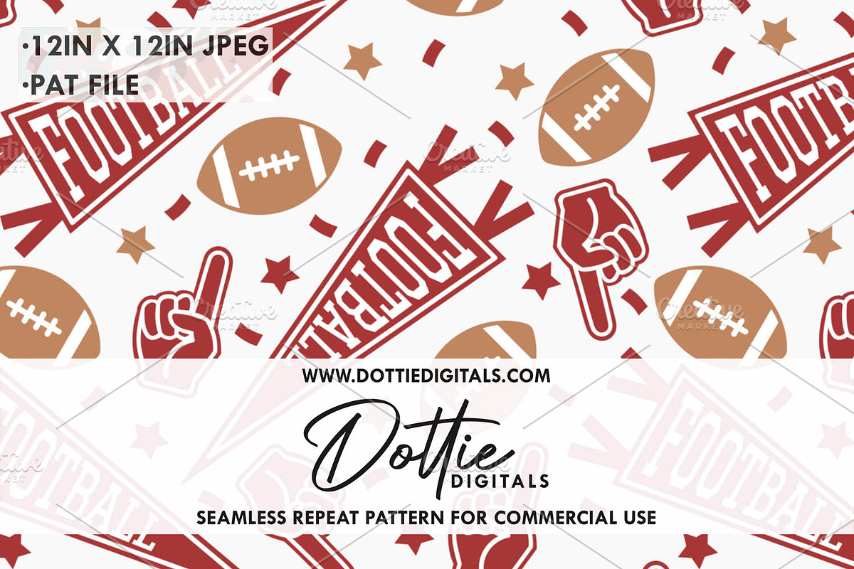 American Football Repeat Pattern, a Pattern Graphic by Dottie Digitals (Photo 1 of 2)