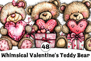 Whimsical Valentine's Teddy Bear, an Illustration by Design Market (Thumbnail 1 of 5)