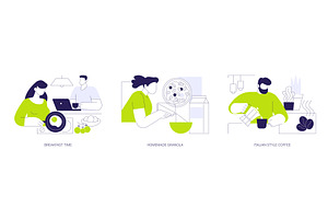 Breakfast time isolated cartoon, a Person Illustration by Visual Generation