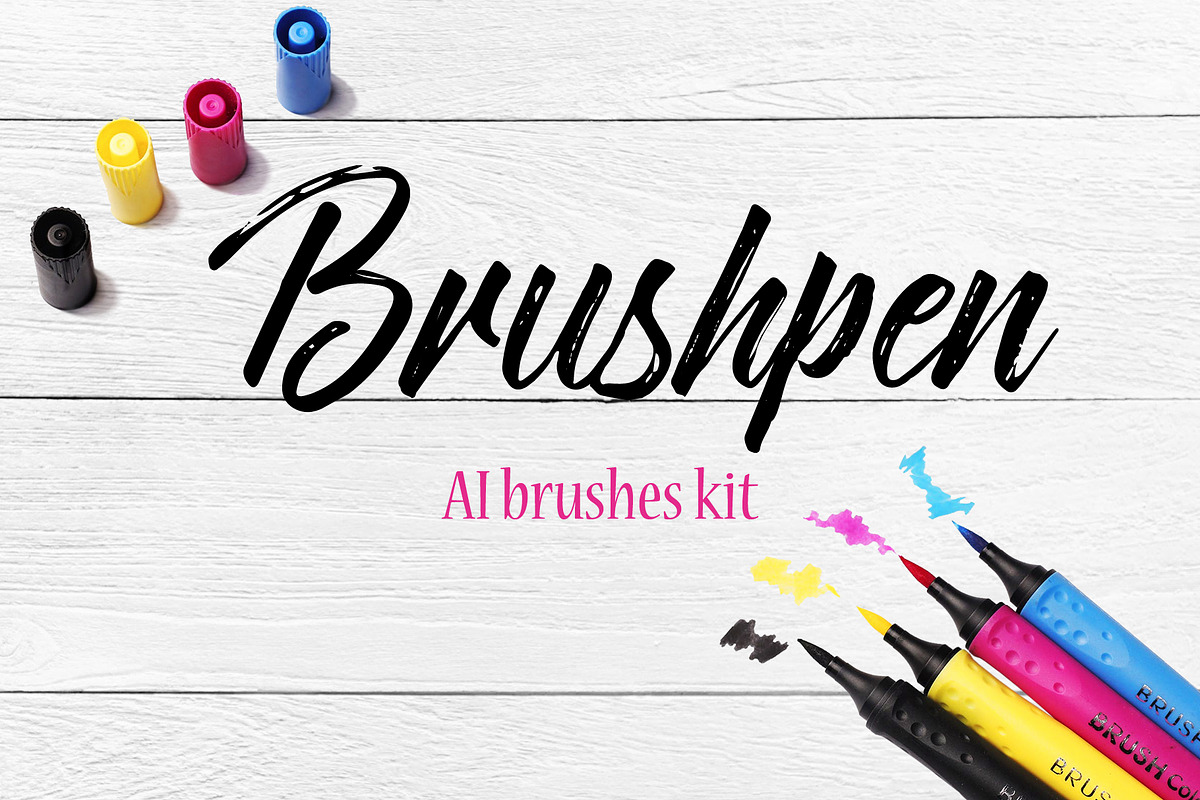 Brushpen pack for AI, a Brush Add-On by Leo Studio Design Lab (Photo 1 of 4)