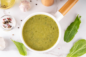 Homemade Sorrel cream soup, a Food & Drink Photo by Rimma