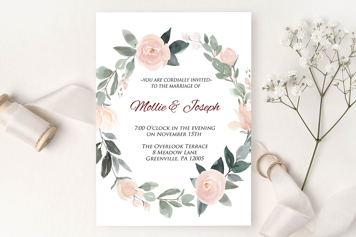 Pink, Beige and Grey Florals, an Illustration by Graphic Blue Bird (Photo 4 of 6)