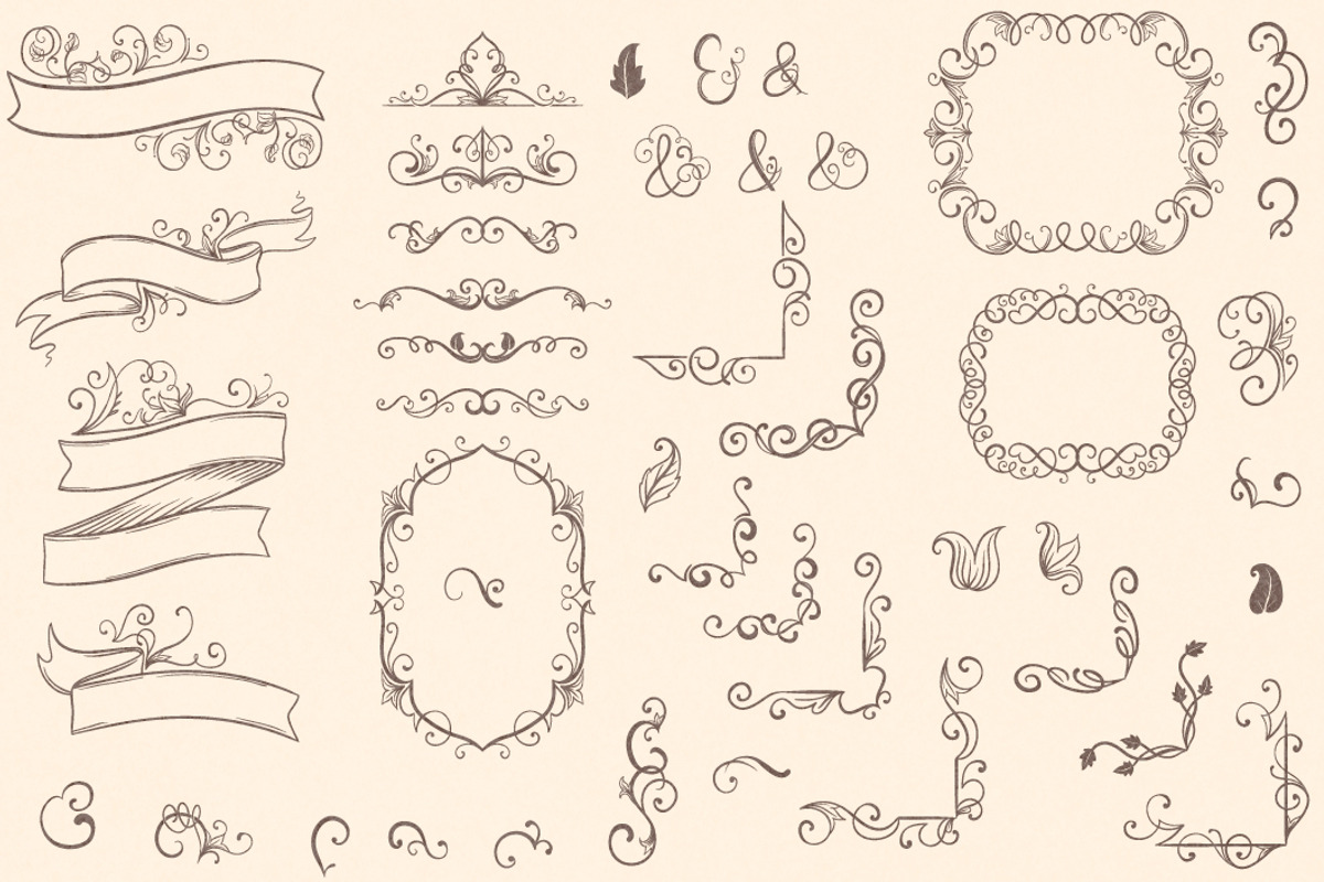 Vintage Bundle- 250 vector elements, an Object Graphic by TatianaCociorva (Photo 8 of 19)