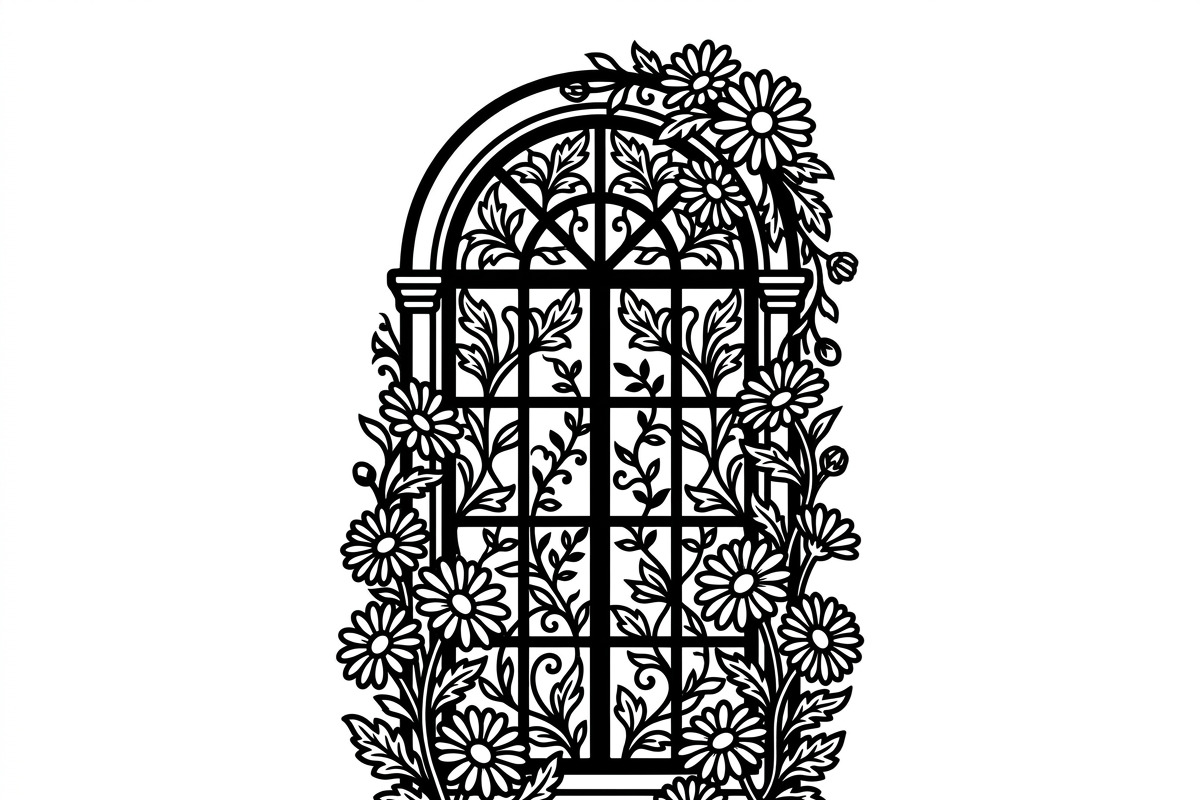 50 Floral French Window Ornament, a Decorative Illustration by Amazin_art (Photo 6 of 29)