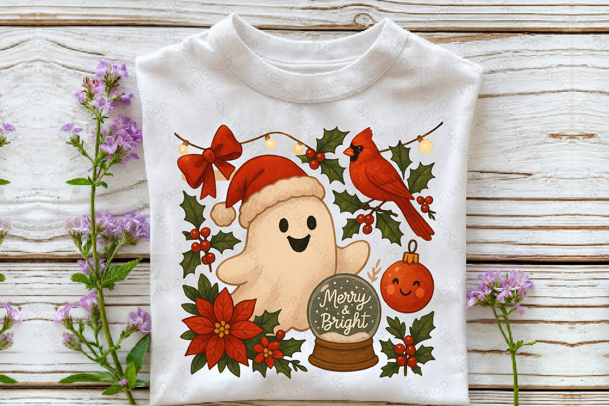 Cute Ghost Christmas Icons PNG, an Illustration by DreamPrint404 (Photo 6 of 7)