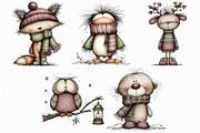 Whimsical Winter Animals Clipart, an Illustration by Libby Wishes (Thumbnail 6 of 7)