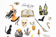 Watercolor Halloween clipart, a Seasonal Illustration by SvetaArtStore (Thumbnail 5 of 10)