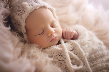 A photograph showing the innocence and purity of a newborn baby, a Person Photo by designvectx