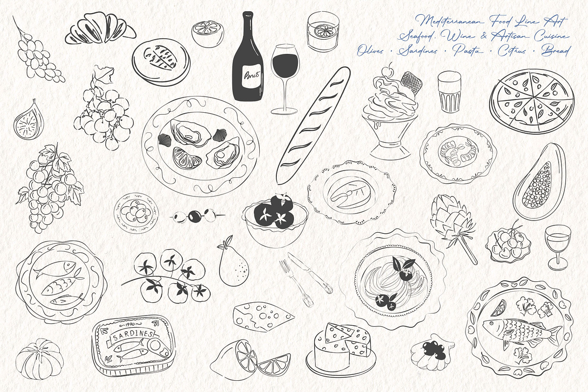 Mediterranean Line Art Collection, a Decorative Illustration by Mio Buono (Photo 11 of 15)