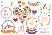 Autumn Floral Heart Clipart & Vector, an Illustration by Amanda Ilkov (Thumbnail 1 of 4)