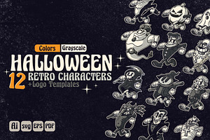 Halloween 12 Retro Characters