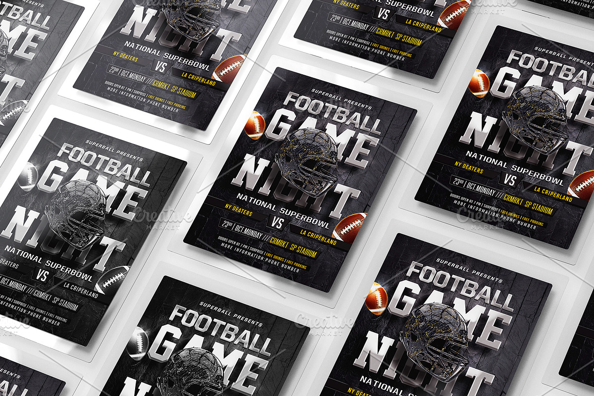 American Football Game Flyer, a Flyer Template by Basez Flyers (Photo 2 of 4)