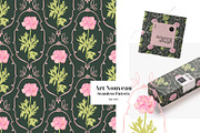 Art Nouveau Peonies Pattern, a Pattern Graphic by PaperJamLab (Thumbnail 1 of 8)