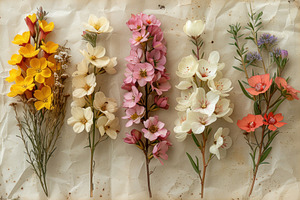 Botanical floral collection with roses poppies wildflowers leave, a Nature Photo by José Manuel Gelpi