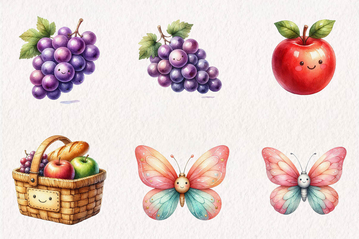 Picnic Clipart - Watercolor, a Seasonal Illustration by CreationArt (Photo 3 of 7)