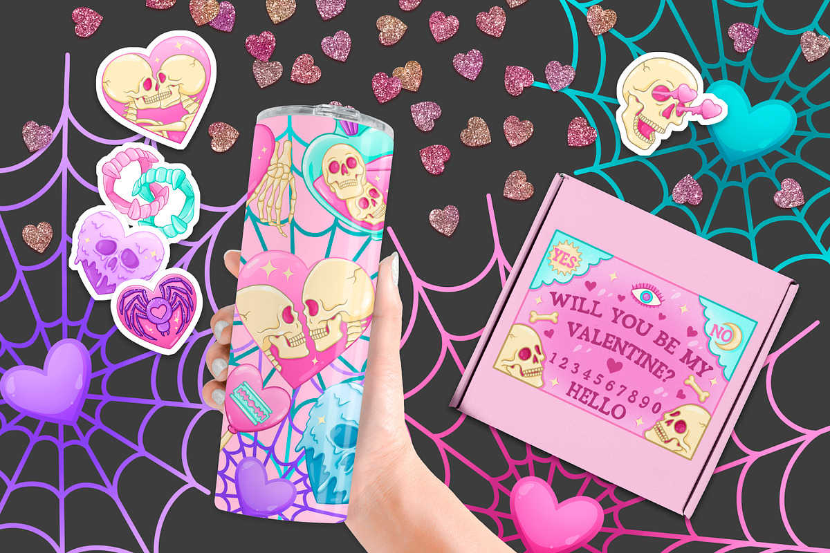 Pastel Goth Spooky Valentine's Day, an Illustration by SecondOfJuly (Photo 3 of 4)
