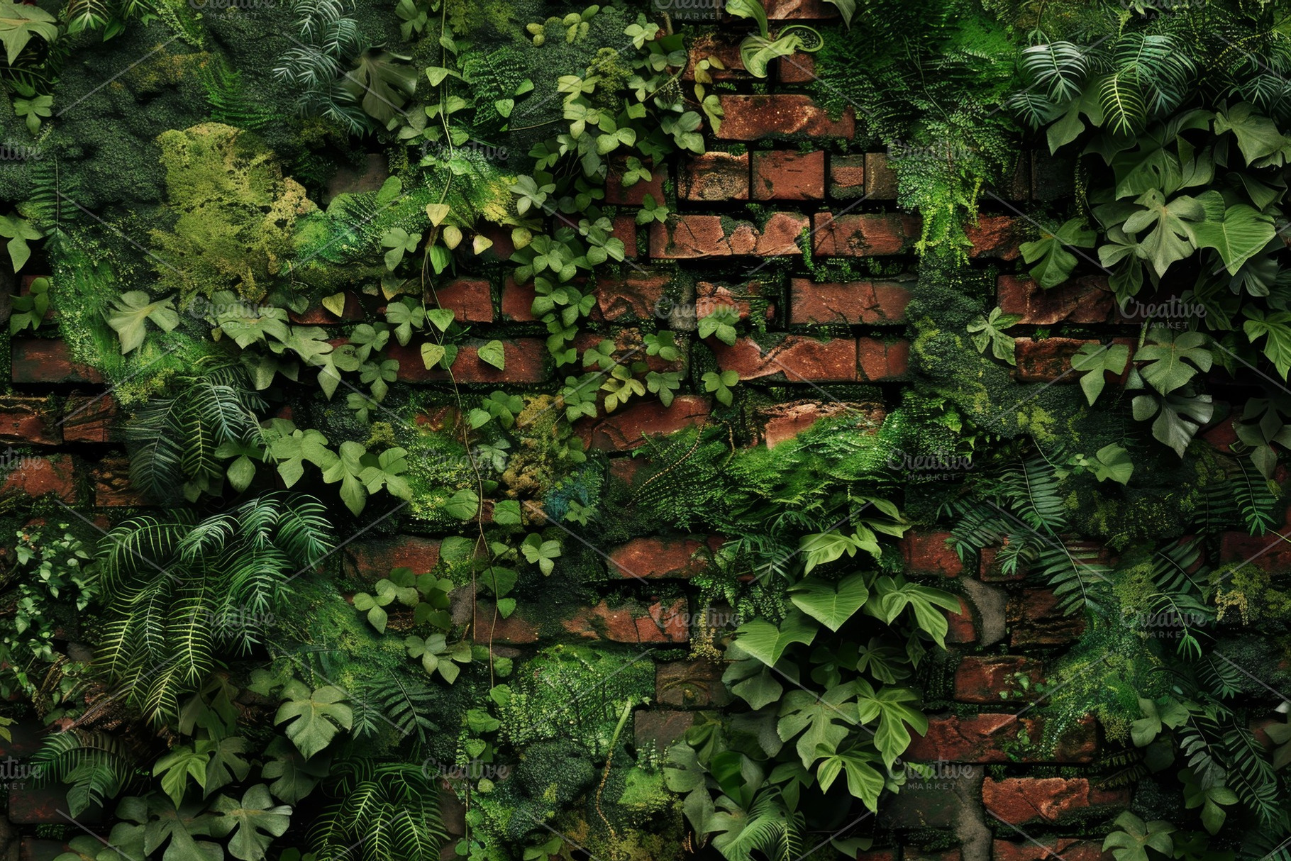 A brick wall completely covered in g, a Photo by Iftikhar Alam