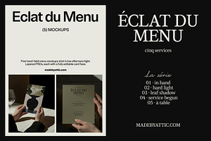 Eclat du Menu : Mockup Collection
