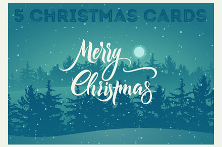 Calligraphic vector Christmas cards.